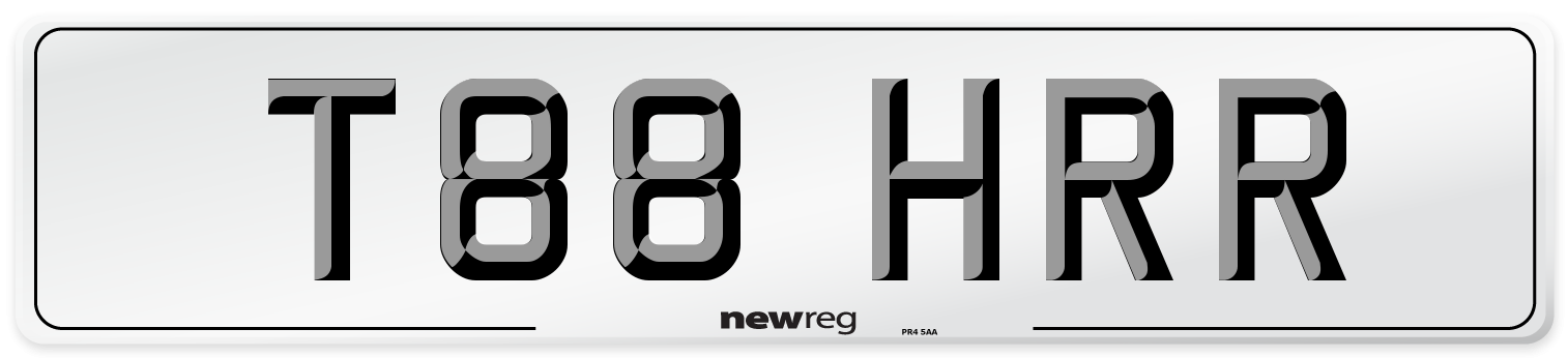 T88 HRR Number Plate from New Reg